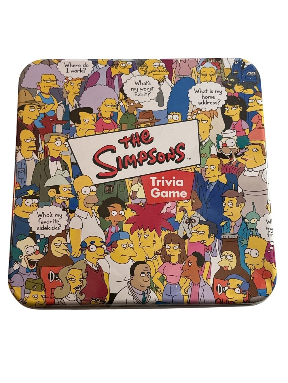 Cardinal The Simpsons Trivia Game Tin Box Complete Cards Dice 2000 Collectible